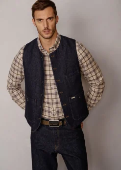 Herren Luis Trenker Dark Denim Weste Lusven