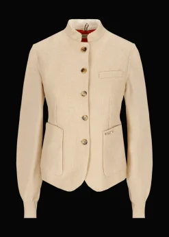 Damen Luis Trenker Flanell-Blazer Mit Strickärmeln Luranda
