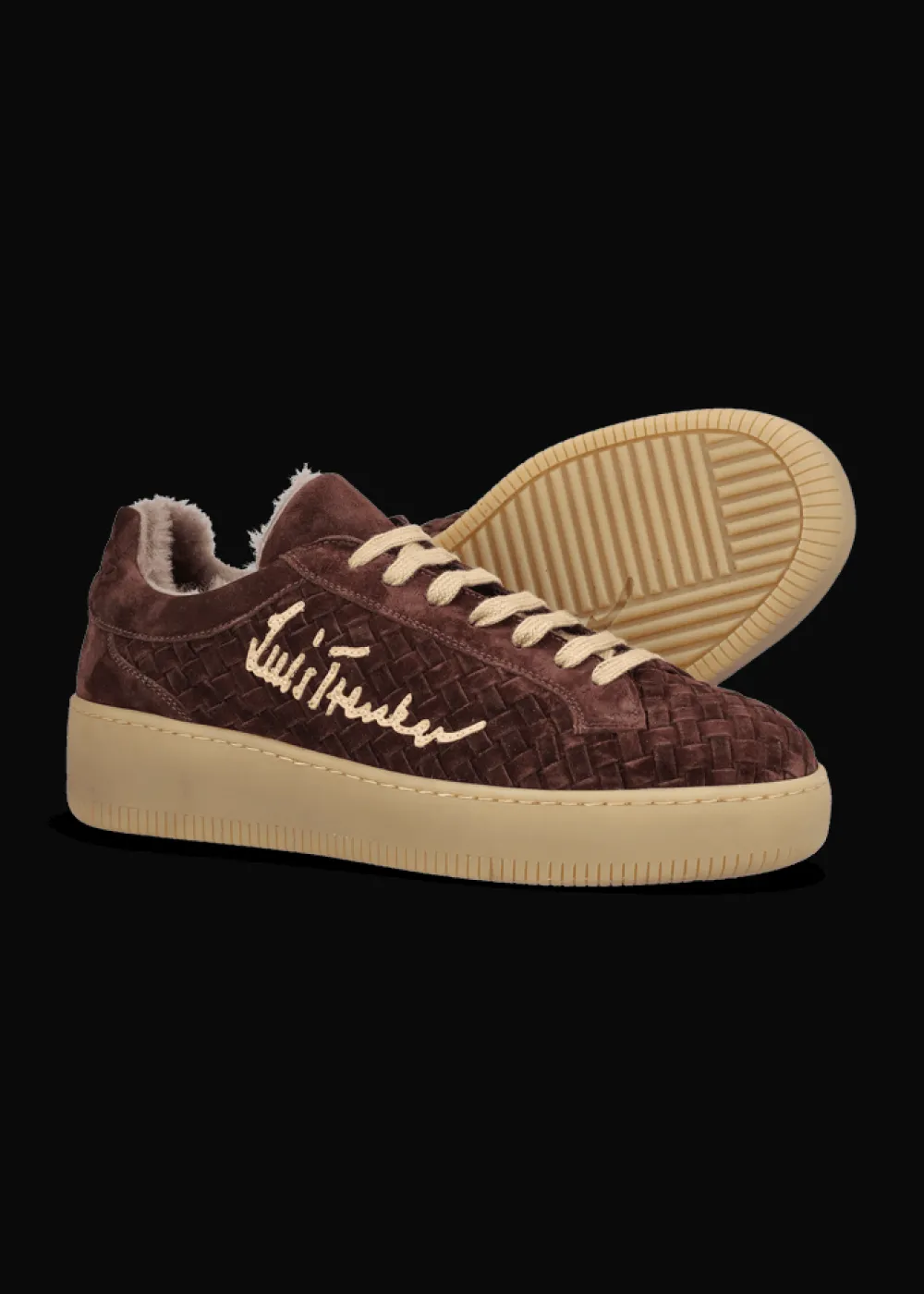 Damen Luis Trenker Geflochtener Wildleder-Sneaker Lupintras