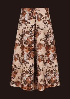 Damen Luis Trenker Midirock Mit Floralem Print Lunatalia