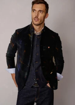 Herren Luis Trenker Samtblazer Mit Print Lusandro