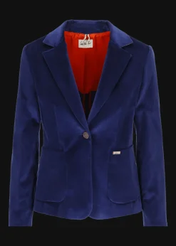 Damen Luis Trenker Samt-Blazer Mit Reverskragen Luramea