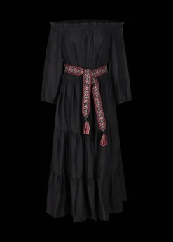 Damen Luis Trenker Schulterfreies Volantkleid Mit Gürtel Lucamilla