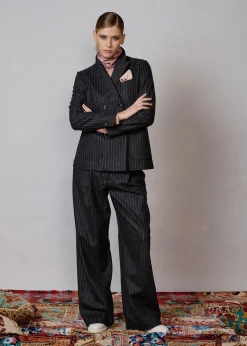 Damen Luis Trenker Schurwoll-Hose Mit Nadelstreifen Luxara