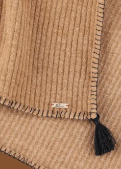 Damen Luis Trenker Schurwoll-Poncho Mit Rollkragen Lupiera