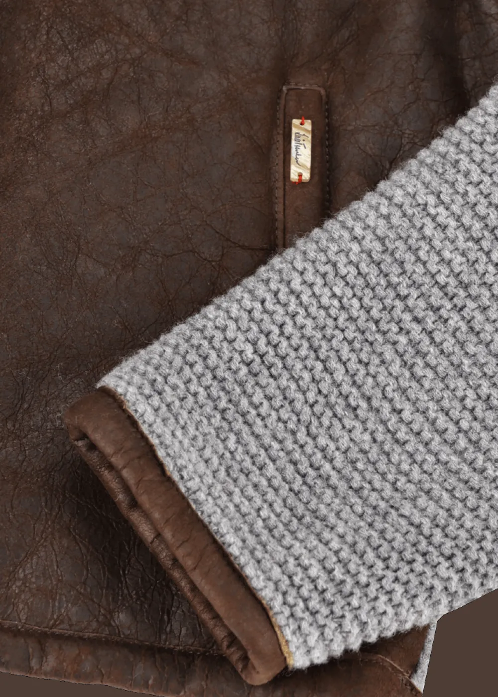 Herren Luis Trenker Strickjacke Mit Ledervorderteil Luwallace