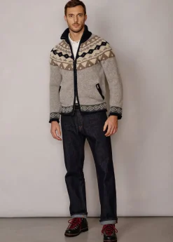 Herren Luis Trenker Strickjacke Mit Norwegermuster Luwall