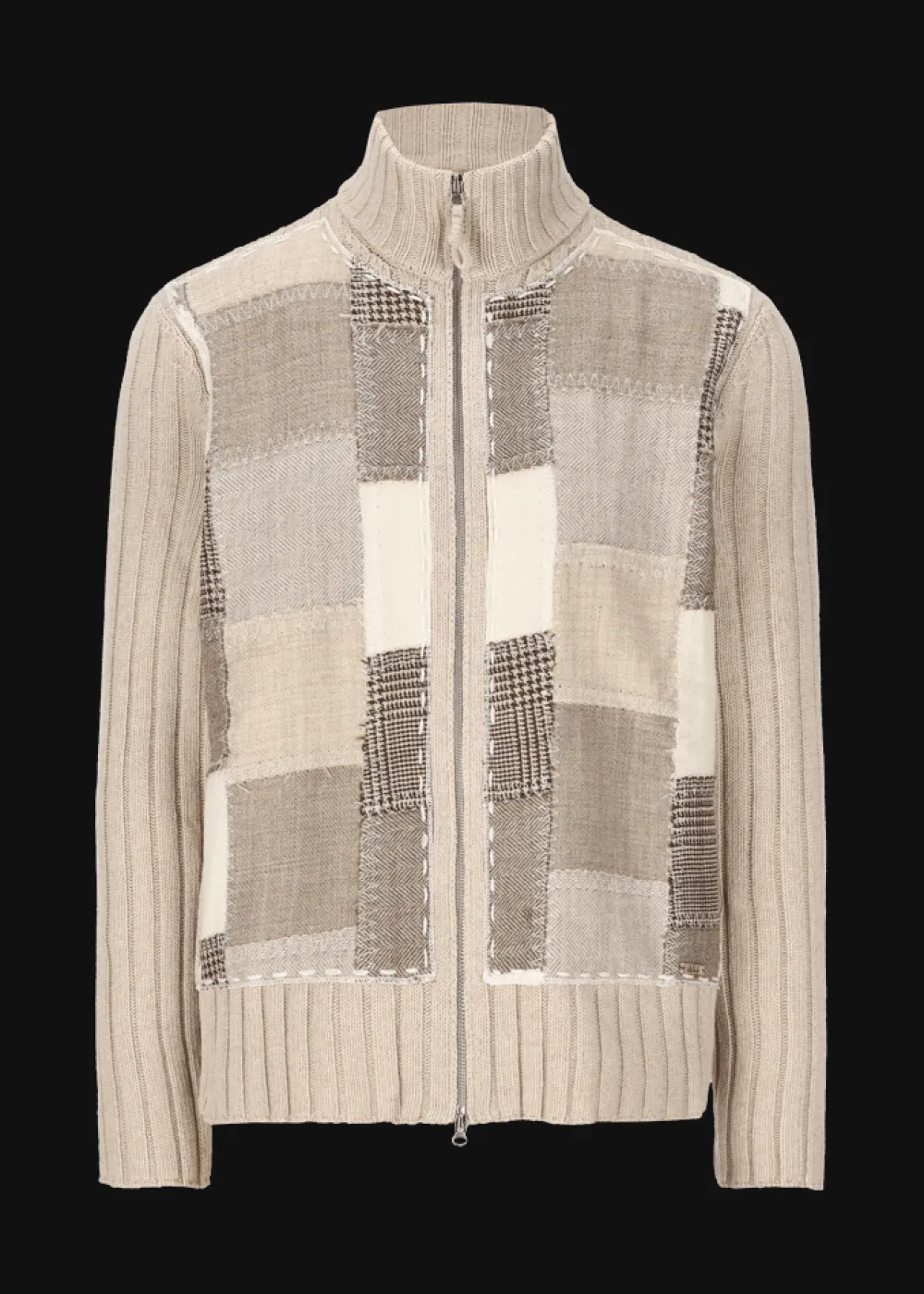 Herren Luis Trenker Strickjacke Mit Patchwork-Vorderteil Luwilli