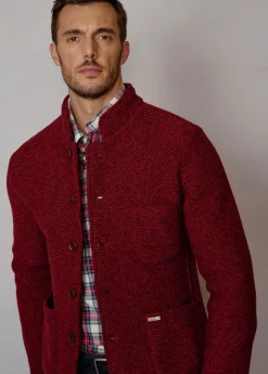 Herren Luis Trenker Strickjacke Mit Stehkragen Luwainer