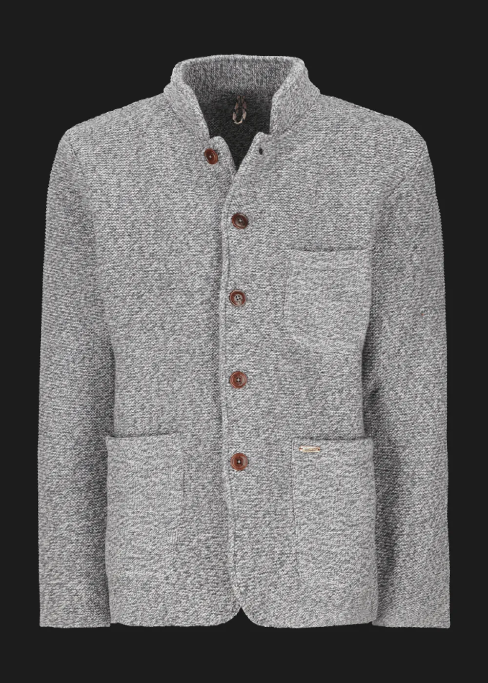 Herren Luis Trenker Strickjacke Mit Stehkragen Luwainer