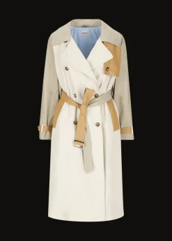 Damen Luis Trenker Trenchcoat Mit Lederdetails Ludamiana